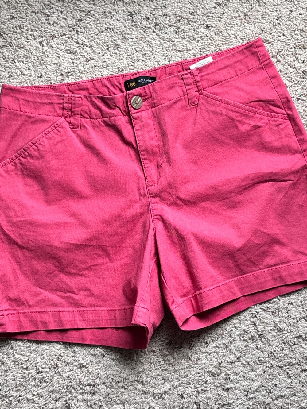 Lee Free Riders Pink Cotton Spandex Casual Chino Shorts 5” inseam, women’s 12